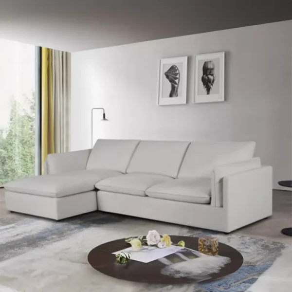 Modular 4-Piece Sectional Sofa – Soft Fabric, Minimalist Design - Image 2